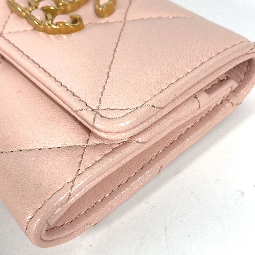 CHANEL Authentic Pink Lambskin Leather Logo Wallet - Picture 5 of 9